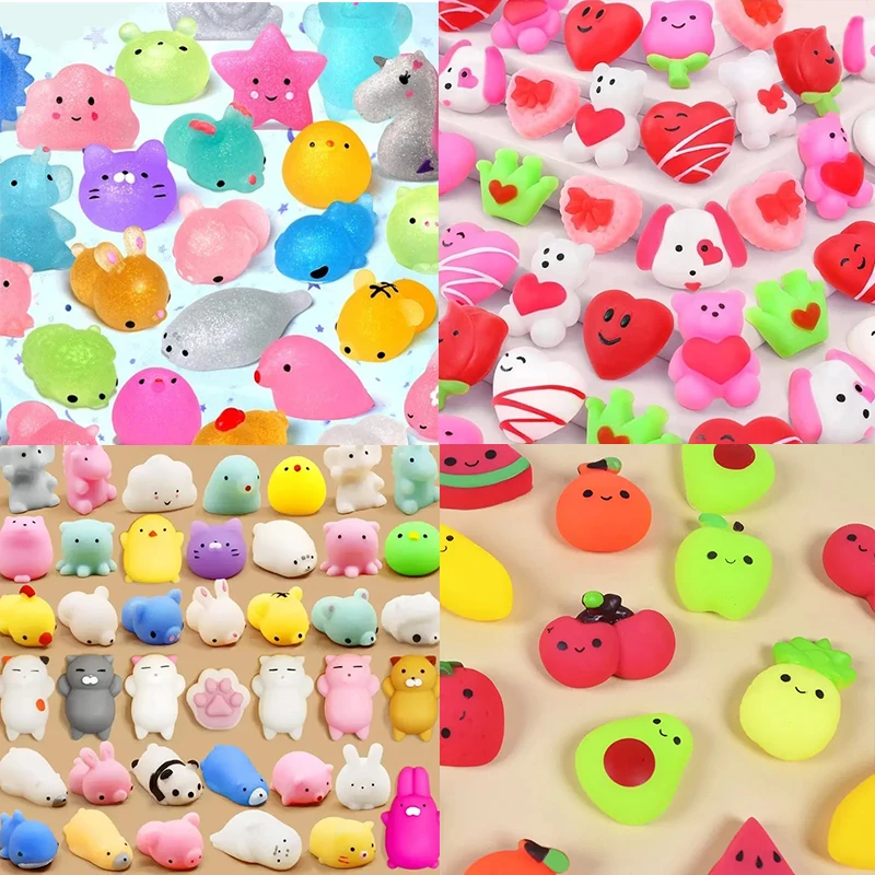 50-10PCS Kawaii Squishies Mochi Anima Squishy Toys For Kids Antistress Ball Squeeze Party Favors Stress Relief Toys For Birthday