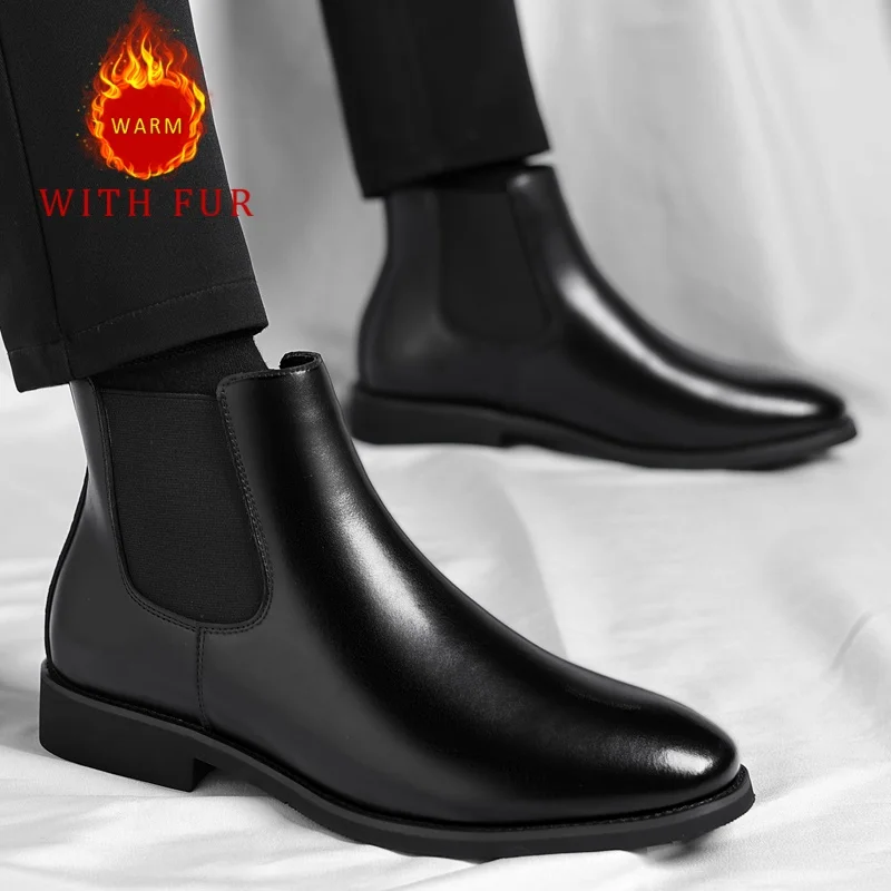 

Men's Autumn/Winter Boots Casual Gentleman's British Style Work business or office Outdoor fashion street high top leather shoes