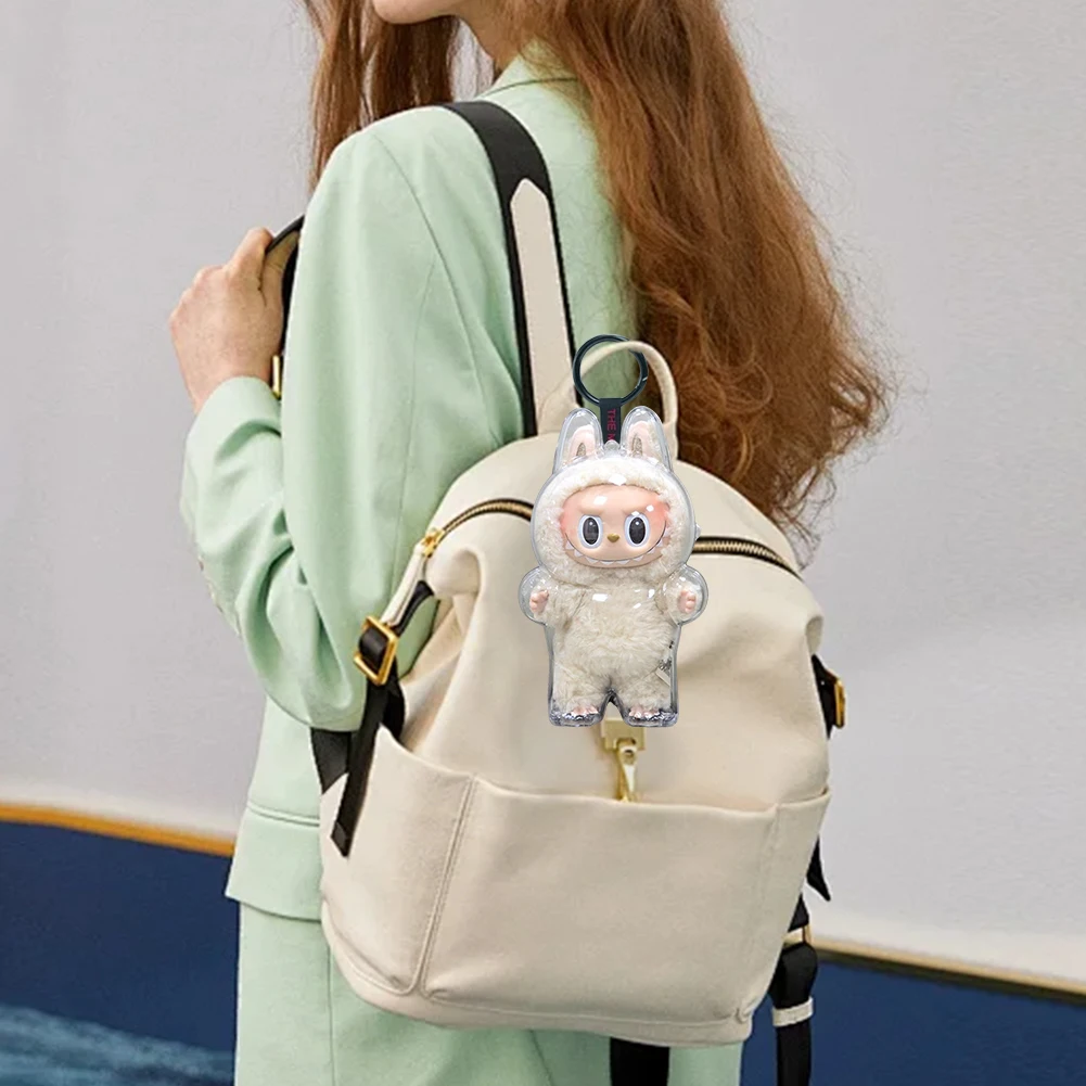 Per LABUBU Custodia trasparente per macaron Custodia antipolvere Popmart Bubble Mart Accessori per bambole Accessori per bambole Regali di Natale e Capodanno