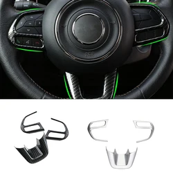 For Jeep Renegade 2015-2022 for Jeep Compass 2017-2020 ABS Car Interior Sticker Steering Wheel Trim Cover Decoration