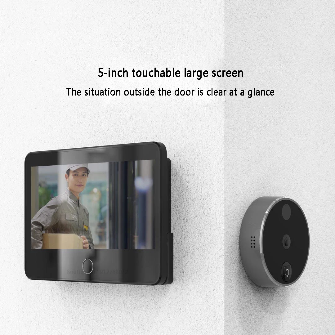 Xiaobai Smart Cat Eye M1 300w Edition 5-inch Screen 5000mAh Battery 3 Million Pixels 150° AI Humanoid Detection Smart Doorbell