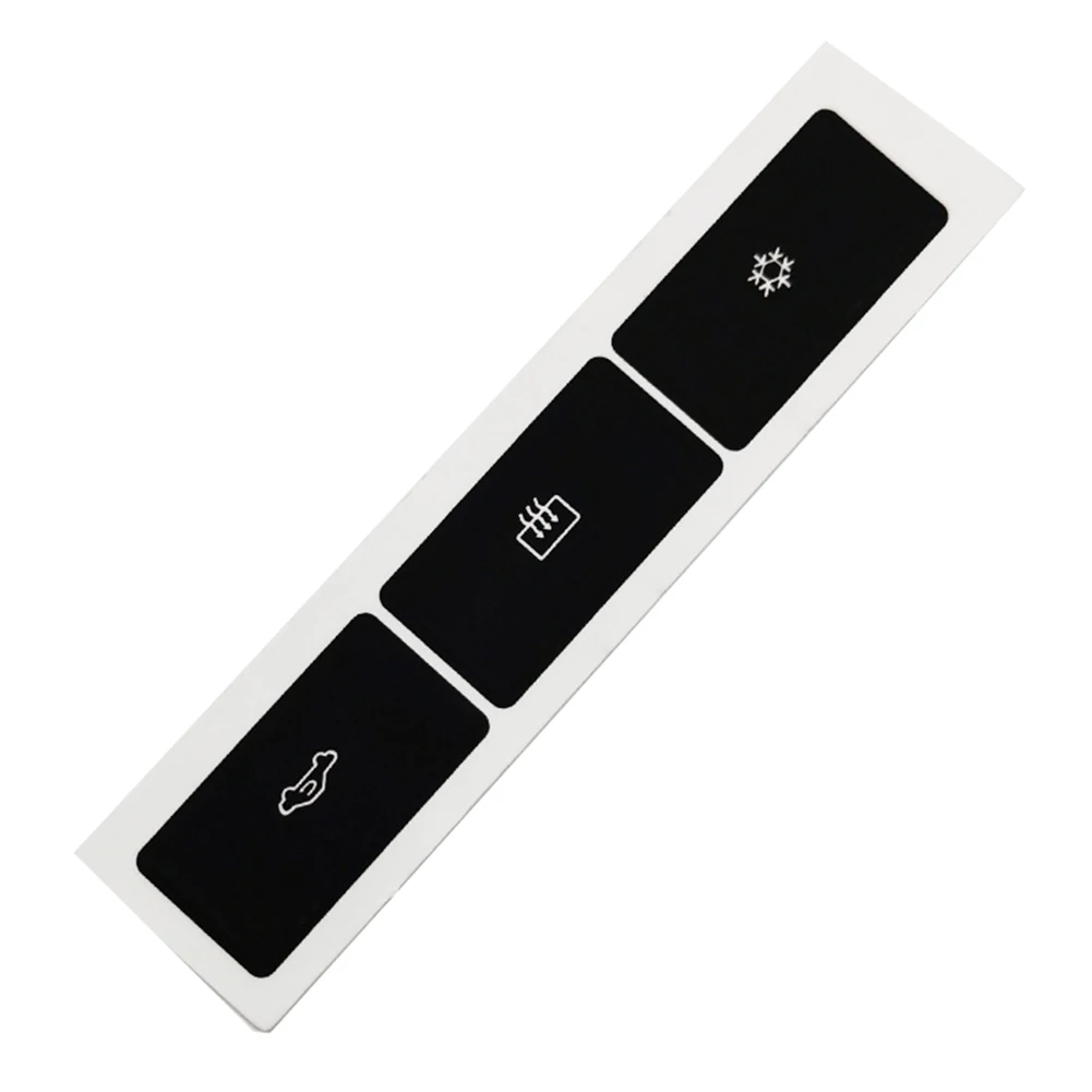 Black AC Button Repair Button Repair Decals Black Overlay Control Cell Fitment Light Reflection For Climate Control