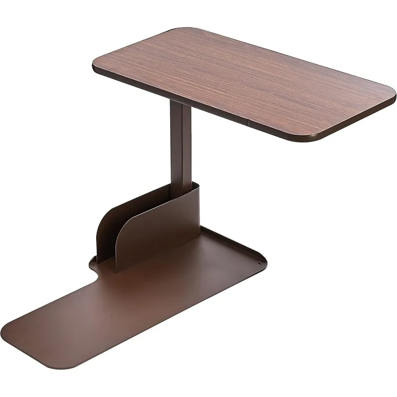 13085LN Left Side Seat Lift Chair Overbed Table, Walnut