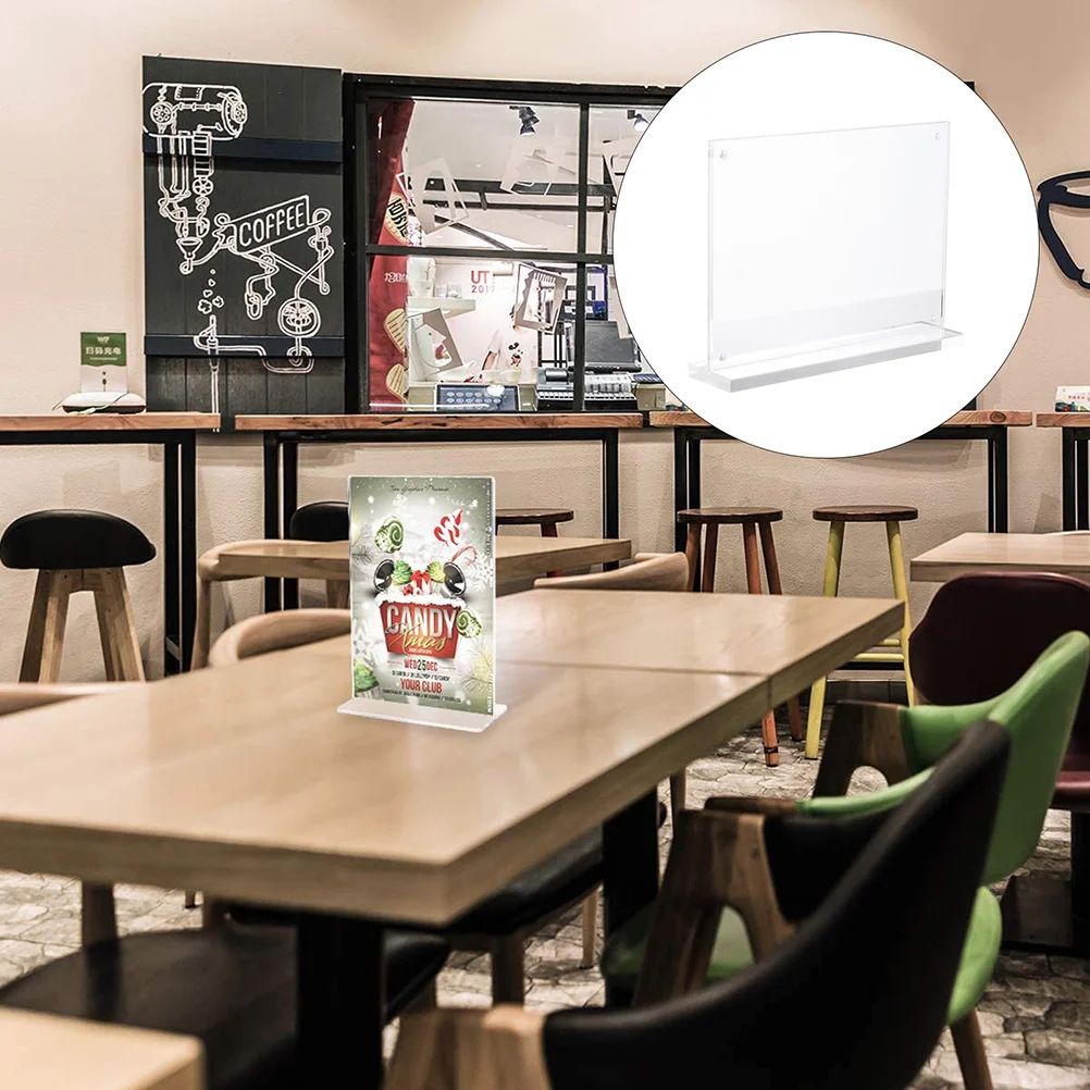 1Pcs Acrylic Sign Holder Table Stand Premium Quality Advertising Price Display Card Label Rack Lightweight Food Menu Display