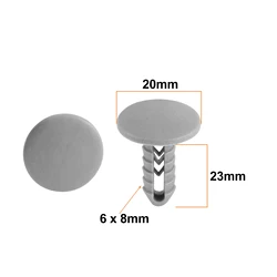 X Autohaux 15 Pcs 6x8mm Hole Gray Plastic Rivet Interior Trim Panel Retainer Clips For Iveco