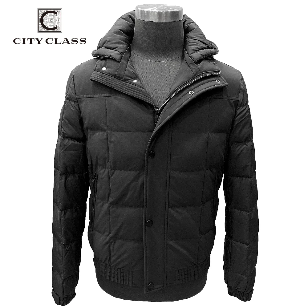 

CITY CLASS Fashion Men Winter Jacket Coat Quilted Sustans Padding Popular Thick Jacket Remoable Hood Zipper Coats Tops for Male