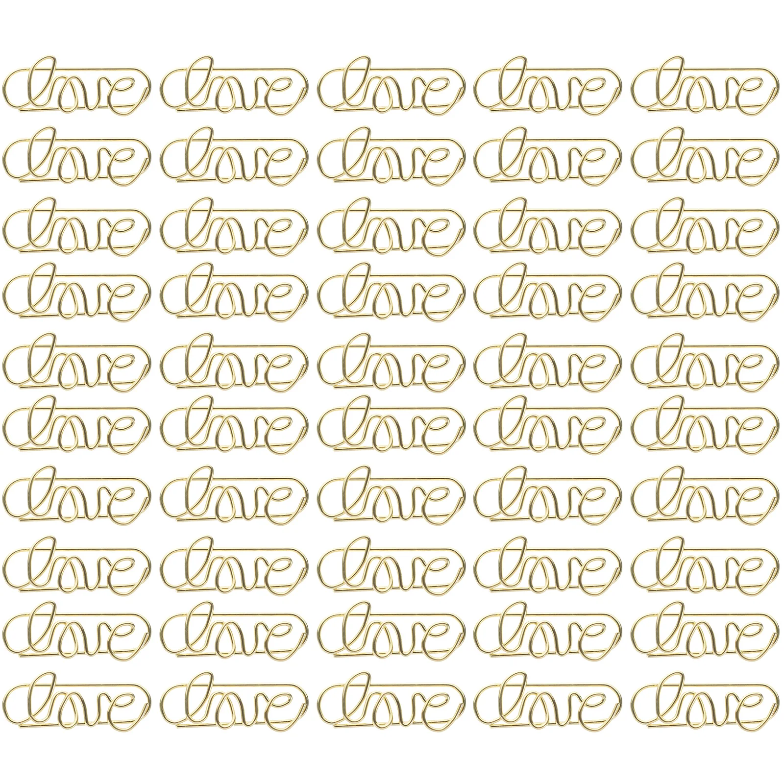 

50pcs Metal Paper Clips Small Shaped Golden Office Document Accessories Mini Stationery