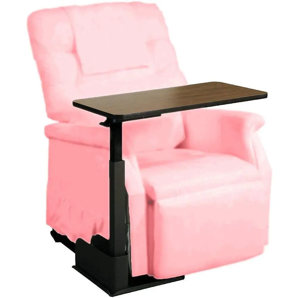Home Adjustable Left Side Bedside Table Overbed Tray