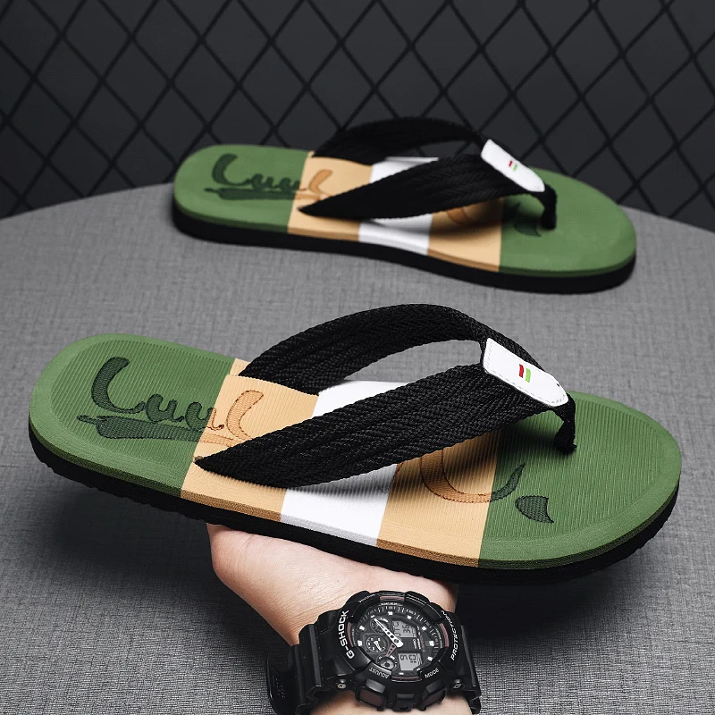 Nowe, duże męskie kapcie, modne, codzienne męskie sandały z grubą podeszwą, lekkie, do wędrówek i brodzenia, męskie klapki.