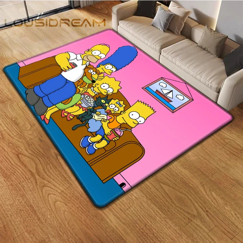 Cartoon S-Simpson HD Printed Carpet Household Rug Children's Room Living Room Chair Bedside Modern Simple Floor Mat Kawaii Rug