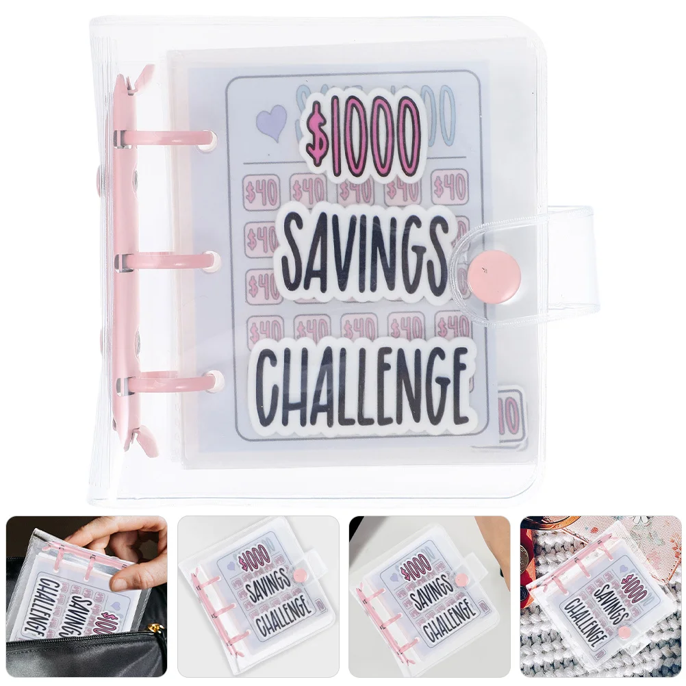 2Pcs Envelope Challenge Binder PVC Budget Binder Cash Organizer Loose-Leaf Money Saving Planner Budget Binders