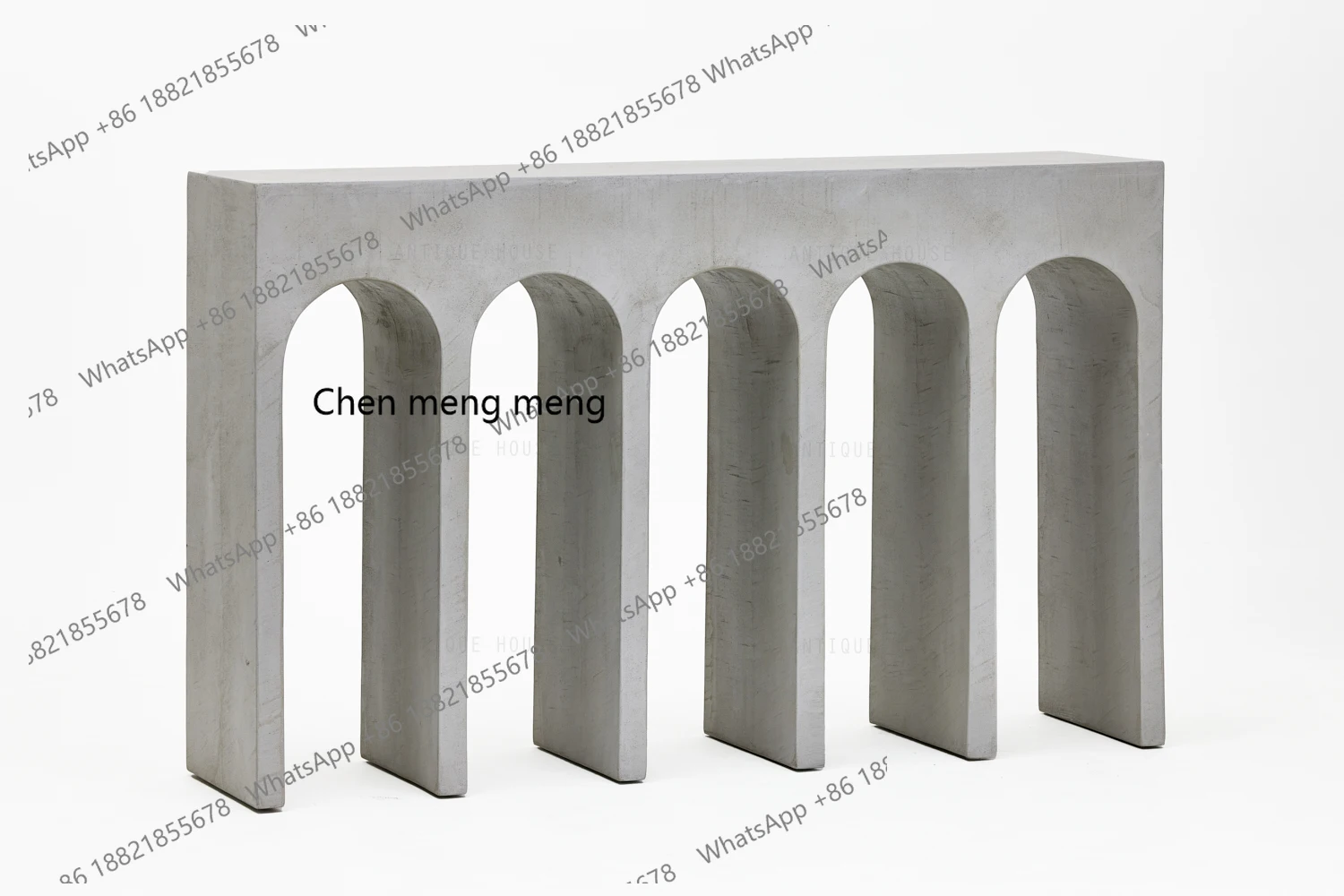 Minimalist Furniture Wabi Sabi Furniture Art Deco Arch Cutout Design Concrete Console