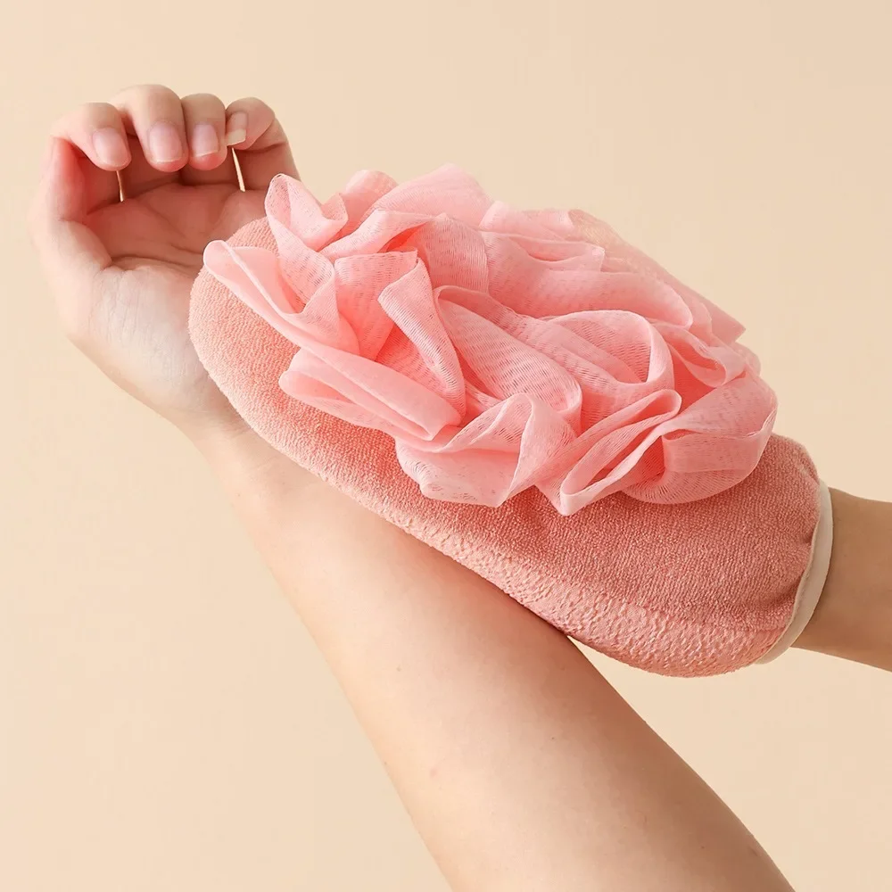 Scrub Gloves 2 in 1 Durable Multi-Color Deep Cleaning Towel Exfoliating Back Scrub Dead Skin Facial Massage Gloves