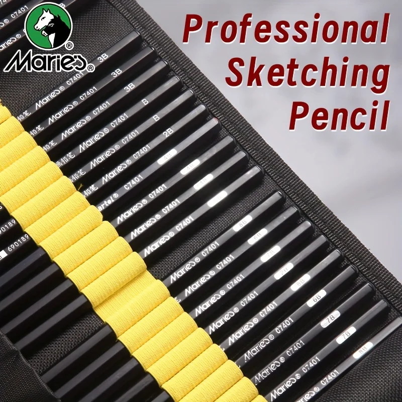 Marie's 30 ชิ้น Sketching ชุดดินสอ, Sketch ดินสอถ่านเครื่องมือ All-in-One จัดเก็บสําหรับวาดภาพสําหรับศิลปินและผู้ใหญ่