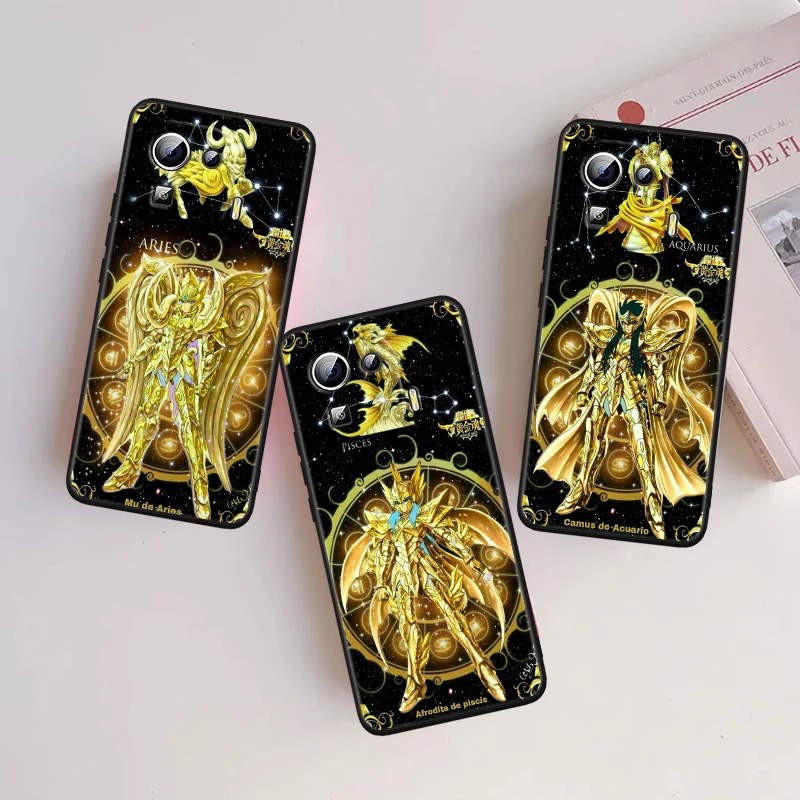 Saint Seiya 12 Constellations For Xiaomi Mi 14 13T 13 12T 12 11T 11i 11 10T 10 Pro Lite Ultra 5G Black Funda Phone Case