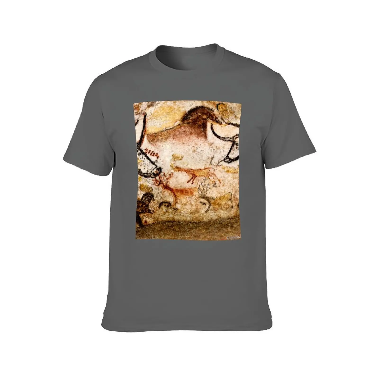 Lascaux Hall of the Bulls - Deer under Horse T-Shirt tops tees oversized t shirt t shirts for men pack