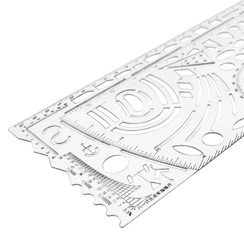 Plastic Measuring Draft Rulers Geometric Ruler Drawing Template Measuring Tool Dropship