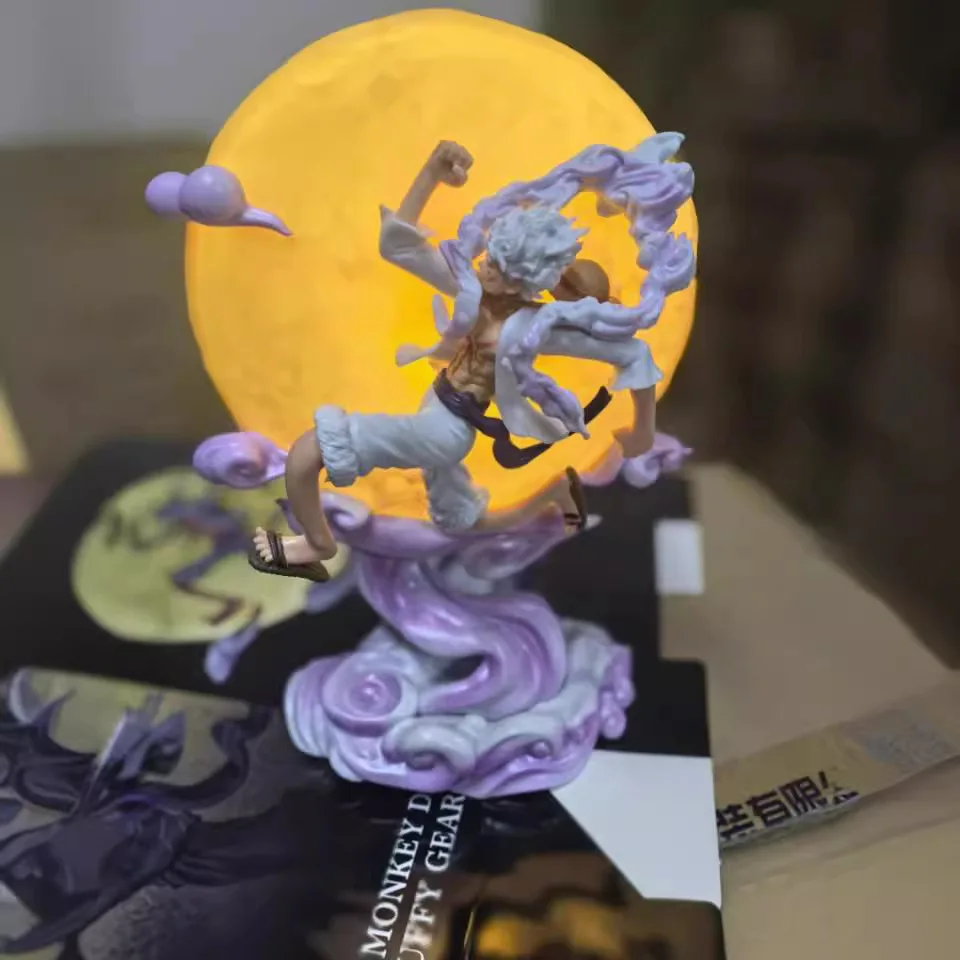 متوهجة قطعة واحدة والعتاد 5 نيكا لوفي القمر تشيس الشكل أنيمي LED مكتب جو مصباح #4