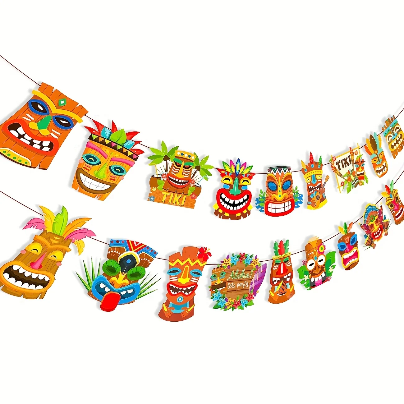 Pancarta Tiki hawaiana, pancartas hawaianas para fiesta de cumpleaños, guirnaldas Aloha, pancartas, decoraciones colgantes para fiesta Tiki para verano hawaiano