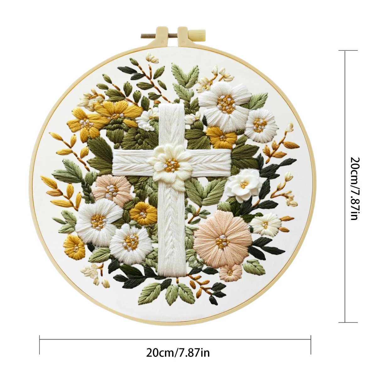 1 Stück 20X20CM/15X15CM 7,87/6,3 Zoll Blumen-Stickerei-Starter-Kit DIY-Kit DIY-Stickerei-Set Handarbeiten Nadelkunst – Detail 3