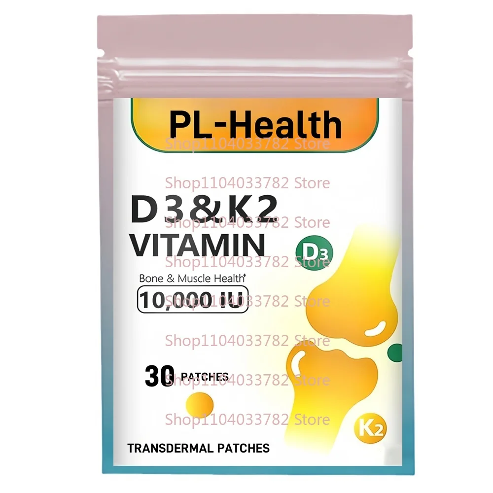 30 Pflaster Vitamin D3 K2 Transdermale Pflaster für Knochen, Zahngesundheit, Unterstützung der Muskel- und Herzgesundheit