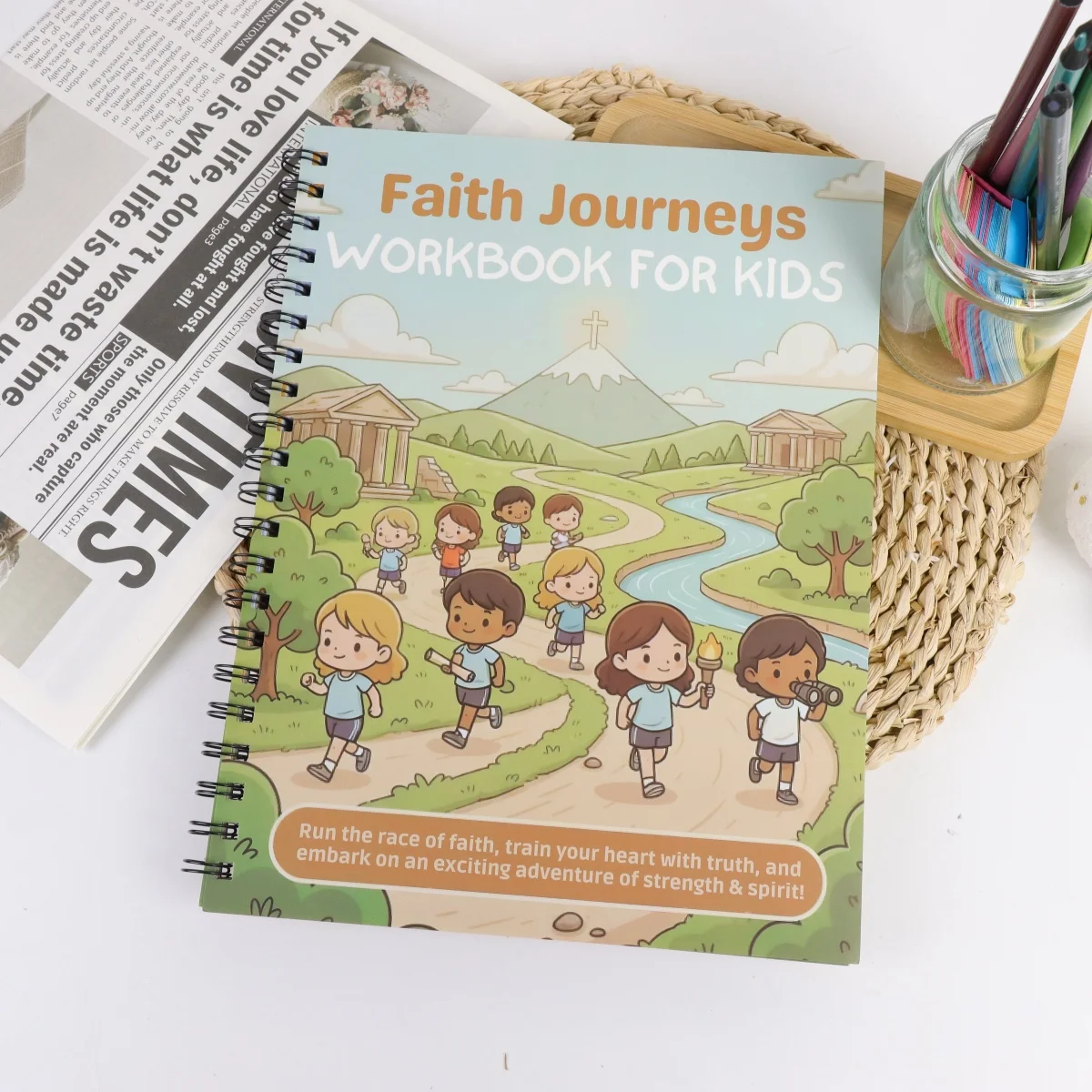 

Faith Journeys workbook :Scripture Practice, Sunday School Activities, Engaging Workbook, Kidfriendly Design