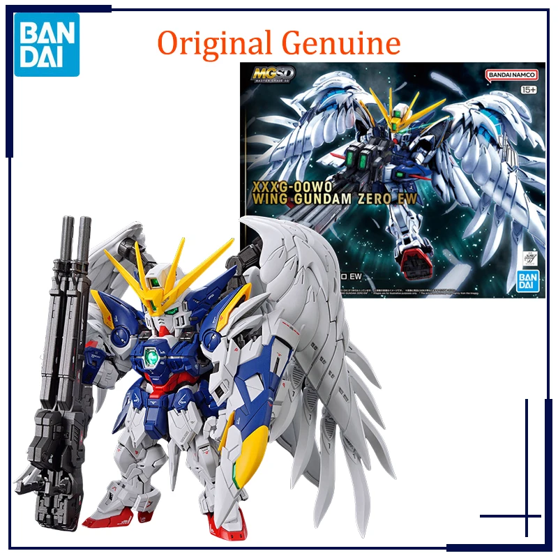 Original Genuine Bandai Anime XXXG-00W0 WING GUNDAM ZERO EW MGSD Assembly Model Toys Action Figure Gifts Collectible  Kids Boys