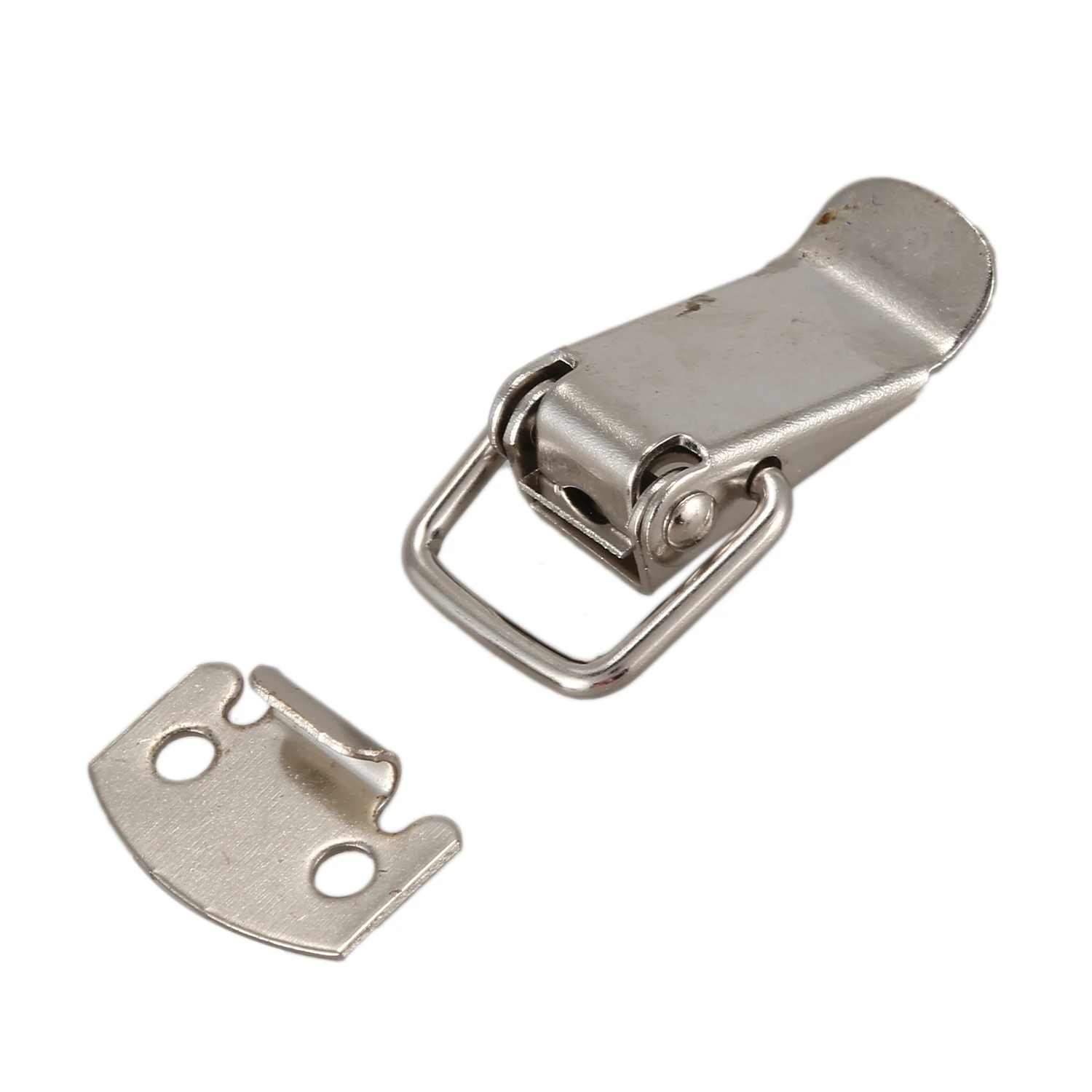 AB33-Silver Tone Metal Toggle Draw Latch Straight Loop Catch 1.6