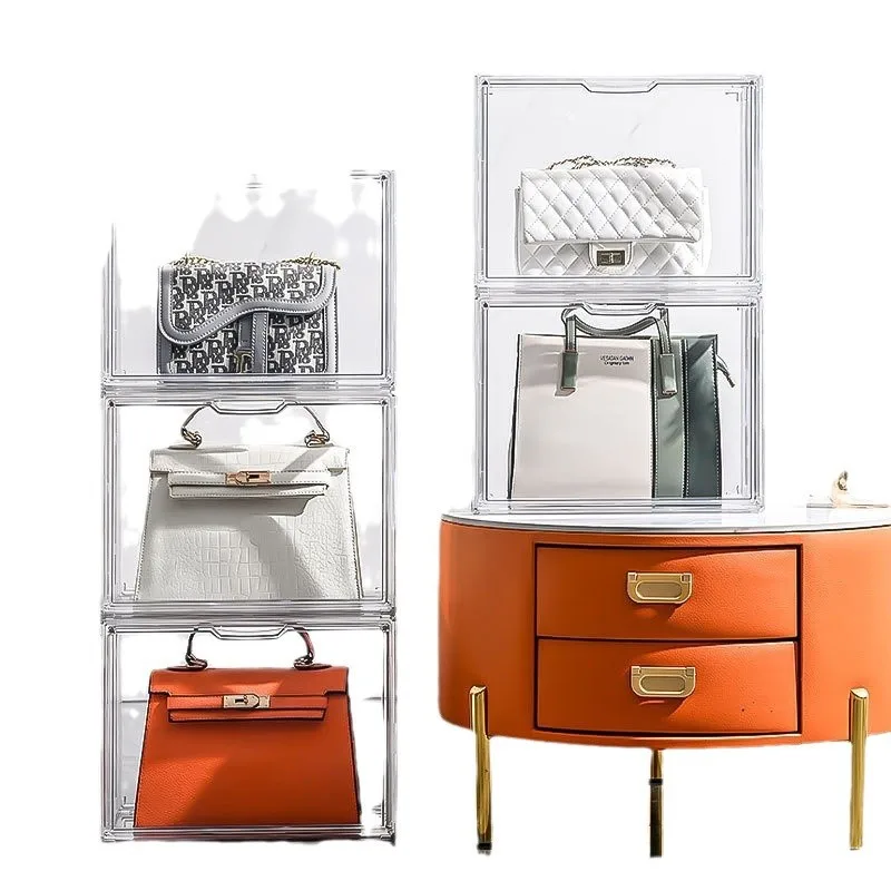 bag storage box transparent cabinet luxury dust display cabinet storage bag rack