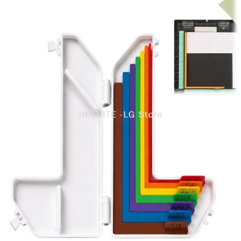 7Pcs Color Coded Alignment Guides Multiple Size Measuring Strips For Accurate Layering DIY Crafting Scrapbooking Card Making