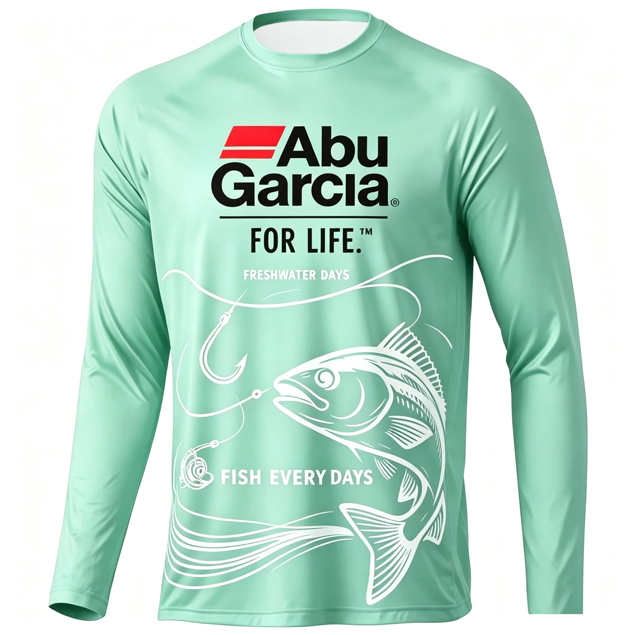 Herren Langarm-Angelhemd, lässiges Outdoor-Sportshirt mit Grafikdruck, Rundhals-Pullover, schnelltrocknendes T-Shirt – Detail 15