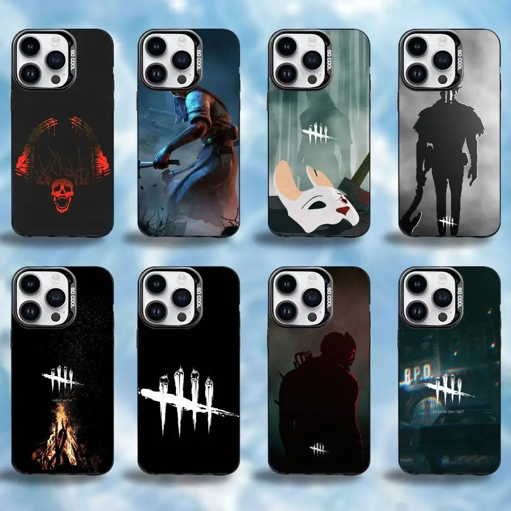 

Dead By-Day lightes Phone Case For iPhone17,16,15,14,13,12,11 Plus,Pro Max Black Border Silver Plated Cover