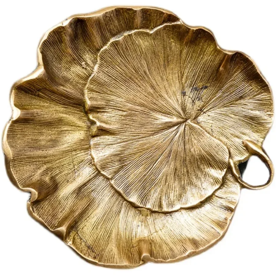 Luxury Retro European Style Creative Brass Candy and Dried Fruit Tray Foyer Key Copper Jewelry Storage Plate Home Villa Decor view 6
