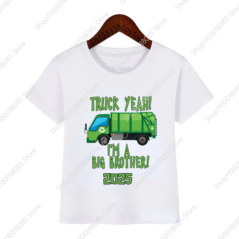 

Baby Kids Cartoon 2025 Big Sister Big Brother Print T Shirt Children T-shirts Boy&Girl Funny Gift Tshirt Present