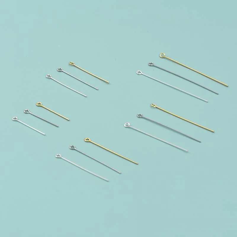 10pcs Real Pure Solid 925 Sterling Silver Needle Pins oro orecchino collana connettore parte Base gioielli fai da te che fanno risultati