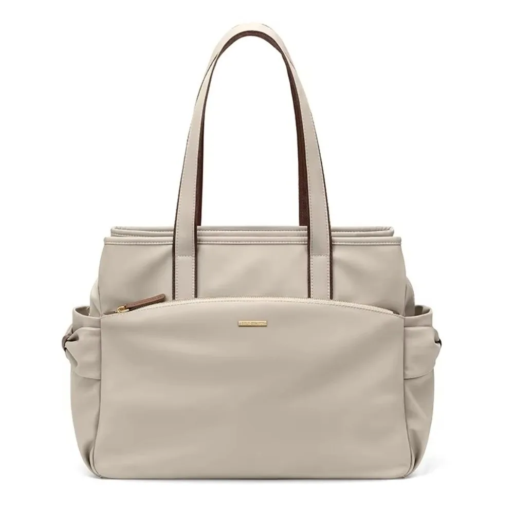 

Trendy Solid Color Women's Handbag Waterproof Large Capacity Top Handle Bags Multi-Layer Shoulder Bucket Bags for Women