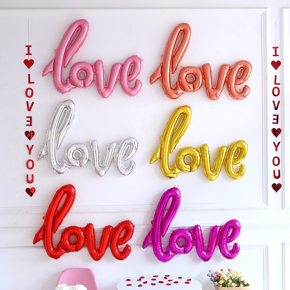 1pc 40inch LOVE Foil Balloons Red Gose Pink Love Valentines Day Decoration Wedding Engagement Anniversary Baby Shower Supplies