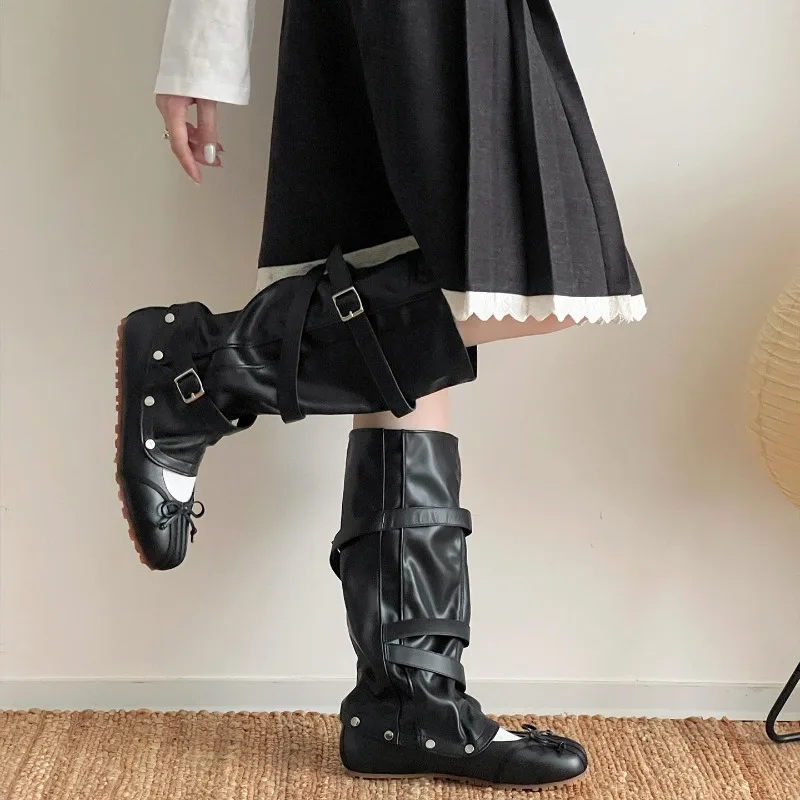 New Women's Shoes Designer Motorcycle Boots Autumn Detachable Ankle Boots for Women Fashion Boots Korean Flat Shoes Botas Mujer