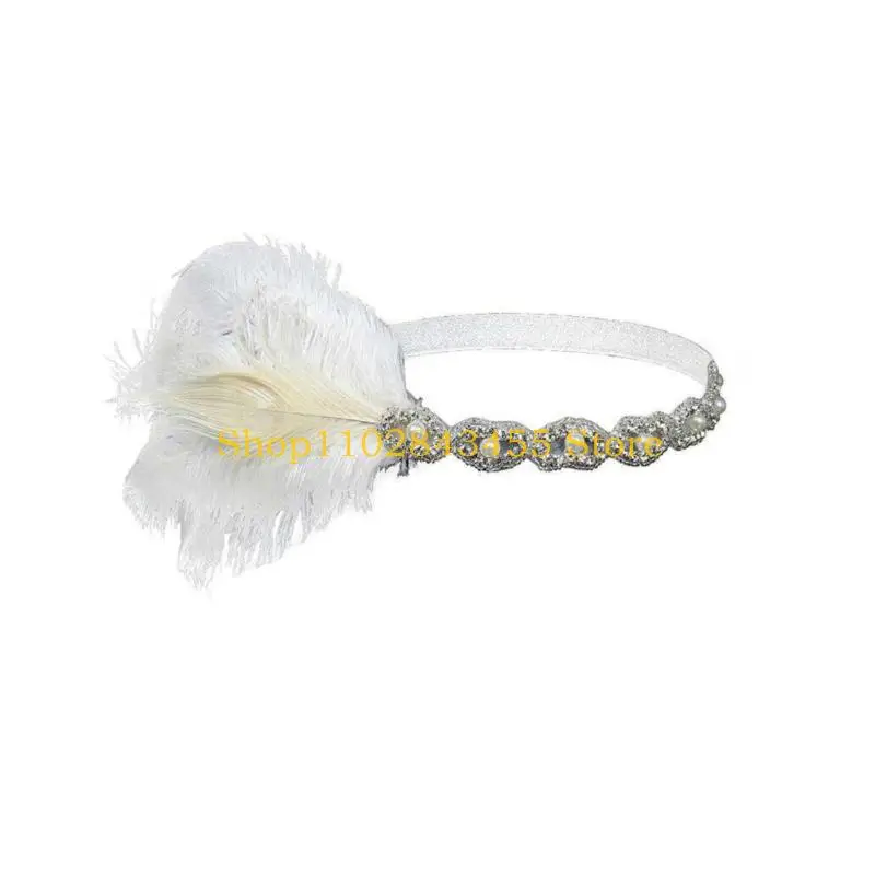

49MC Mardi Gras Headpiece Headpiece Flapper Headband Masquerade Headpiece