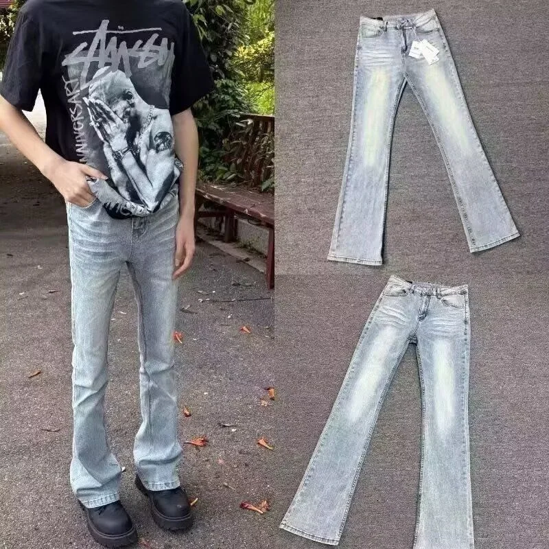 

Мужские джинсы Hong Kong Sle: модные, с принтом, из хлопка и полиэстера, рабочие брюки, удобные, дышащие, прямого кроя