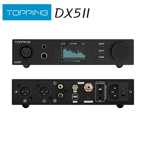 Imagen 1 del producto TOPPING DX5 II DAC totalmente equilibrado y amplificador de auriculares Combo Dual ES9039Q2M DSD512 PCM768kHz amplificador decodificador LDAC
