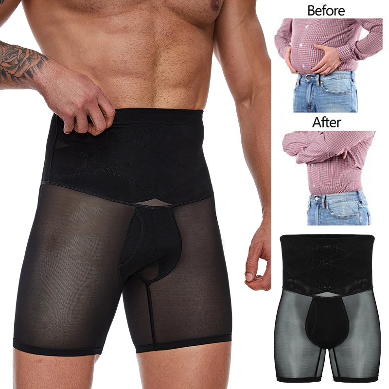 

Мужское корректирующее белье, шорты, трусики с контролем живота, высокая талия, формирователь тела, компрессионные трусы-боксеры для живота, дышащее мужское нижнее белье