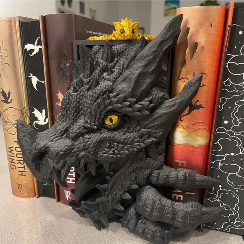 

Unique 3D Dragon Bookends Resin Dragon Bookends Decorative Medieval Dragon Statue Figurine Bookend Support Holder