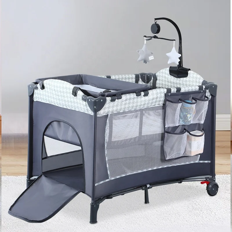 OEM 2023 cheap Baby product manufacturer Baby bassinet in stock Multifunctional luxury crib removable with wheels for newborns