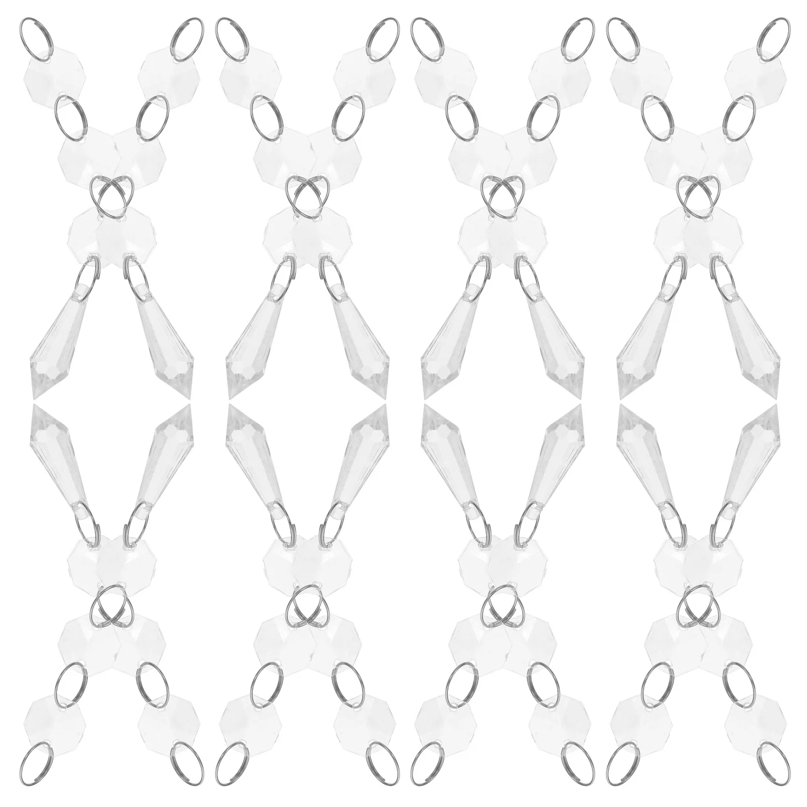 

20Pcs Octagonal Bead Acrylic Crystal Pendant Unique Eye Catching Decor Wedding Party Festive Touch Elegance Crystal Decor