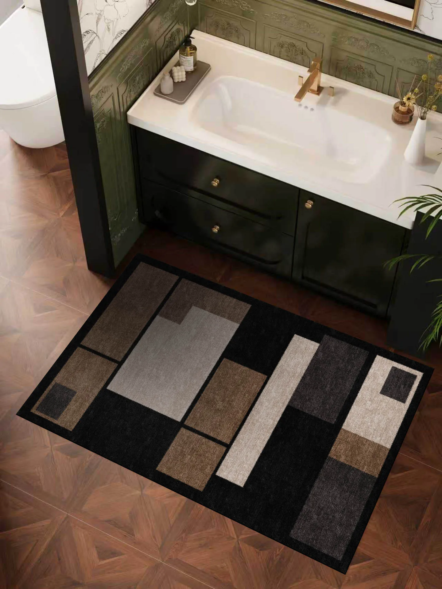 

Влаговпитывающий коврик для ванной, противоскользящий придверный коврик для ванной комнаты, роскошный, прочный резиновый напольный коврик для дома