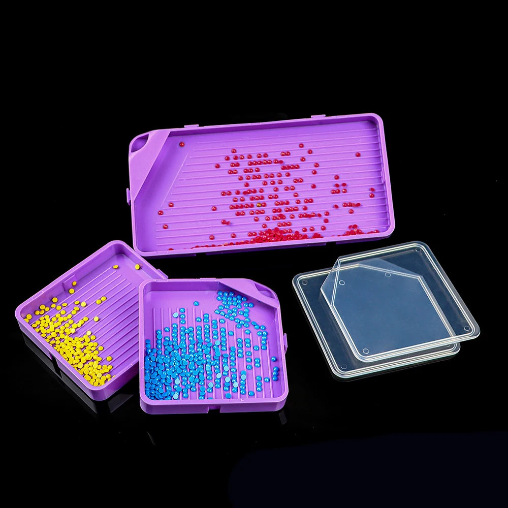 3pcs Diamond Painting Accessory Tray Kits Large Capacity Plate Tool Pen Nail Art Beading Plates Cross Stitch Art