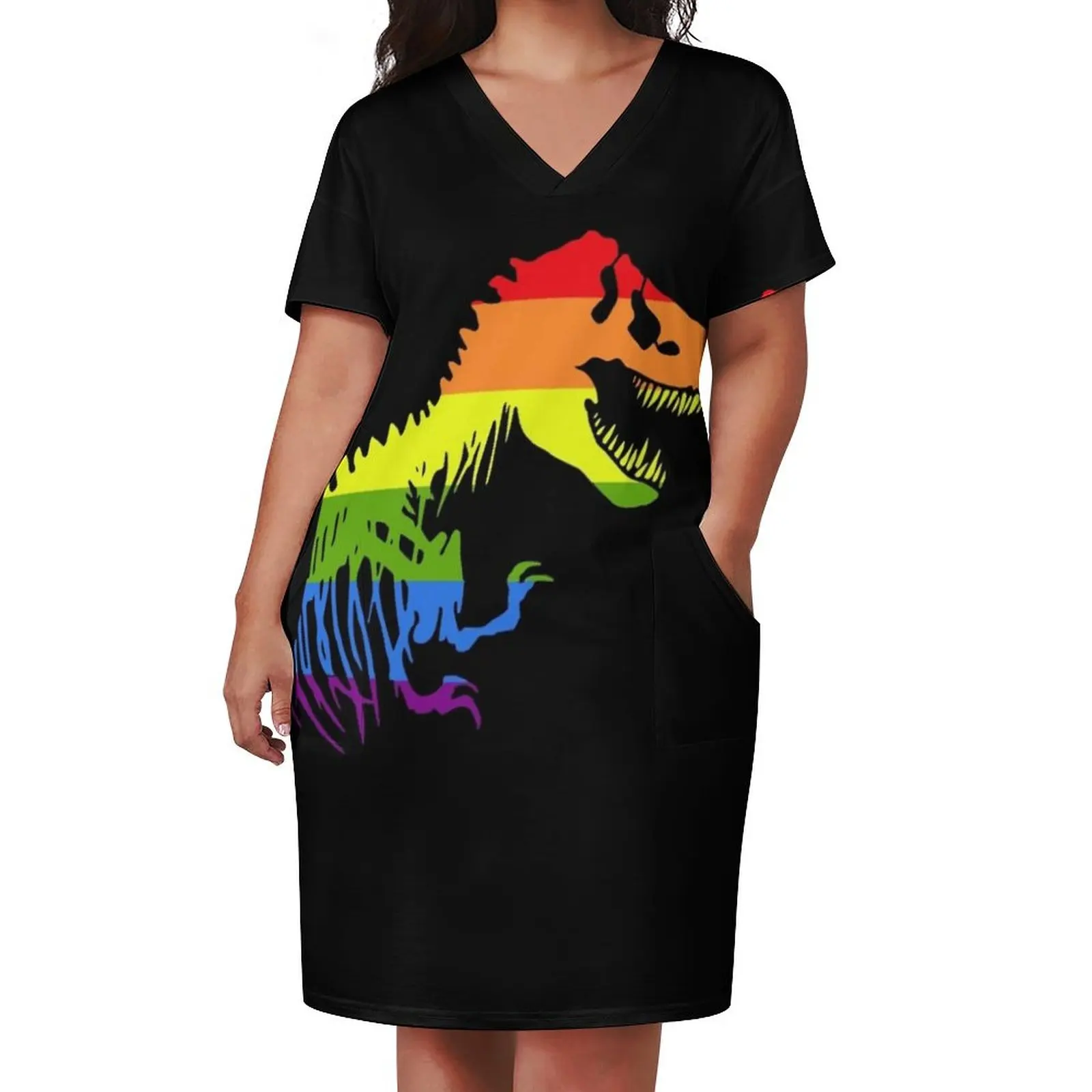 Dinosaur T Rex National Pride March Gay Equality Loose Pocket Dress Women's summer skirt women's evening dresses