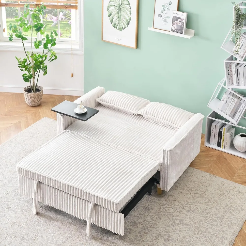 أريكة سرير قصيرة حديثة 2 في 1 مع مسند ظهر قابل للتعديل بثلاثة أوضاع وتصميم مريح بمقعدين #6