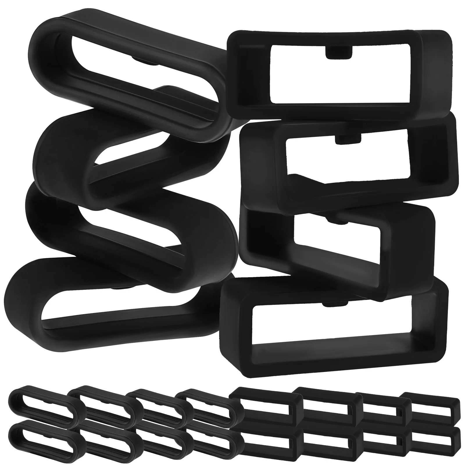 24 قطعة حامل حزام الساعة سيليكون مقاوم للاهتراء آمن صالح استبدال الفرقة السحابة الدائري لحماية حزام طويل الأمد